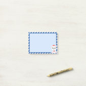 Niedlicher Polarbär-Cartoon auf Sky Blue Post-it Klebezettel (Auf Schreibtisch)