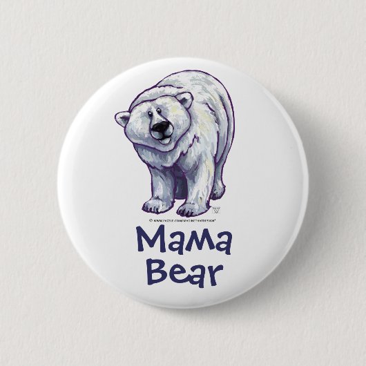 Niedlicher Polarbär für Mama Button (Vorderseite)