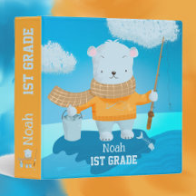 Niedlicher Polarbär-Kid-School-Binder