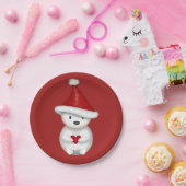 Niedlicher Polarbär mit Herz Pappteller (Party)