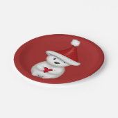 Niedlicher Polarbär mit Herz Pappteller (Schrägansicht)