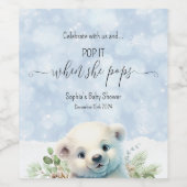 Niedlicher Polarbär Pop, wenn sie Pop Flaschenetik Weinetikett (Einzelnes Label)