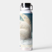 Niedlicher Polarbär Schlafmond Wolken Kinder Name Trinkflasche (Rückseite)