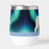 Niedlicher Polarbär und Nordlichter (Rechts)