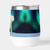 Niedlicher Polarbär und Nordlichter (Links)
