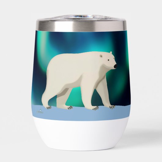 Niedlicher Polarbär und Nordlichter (Vorderseite)