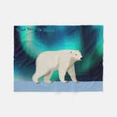 Niedlicher Polarbär und Nordlichter Fleecedecke (Vorderseite (Horizontal))