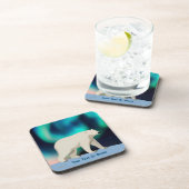 Niedlicher Polarbär und Nordlichter Getränkeuntersetzer (Rechte Seite)