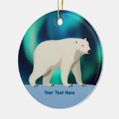 Niedlicher Polarbär und Nordlichter Keramik Ornament (Links)