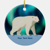 Niedlicher Polarbär und Nordlichter Keramik Ornament (Hinten)
