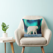 Niedlicher Polarbär und Nordlichter Kissen (Stuhl )