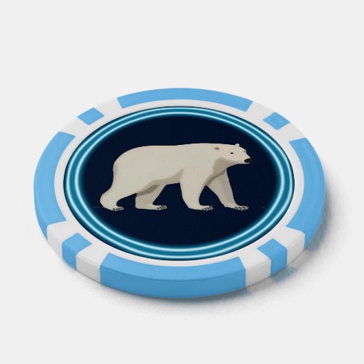 Niedlicher Polarbär und Nordlichter Pokerchips (Einzeln)