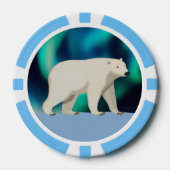 Niedlicher Polarbär und Nordlichter Pokerchips (Vorderseite)
