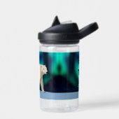 Niedlicher Polarbär und Nordlichter Trinkflasche (Links)