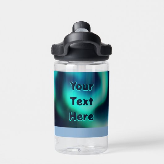 Niedlicher Polarbär und Nordlichter Trinkflasche (Rückseite)