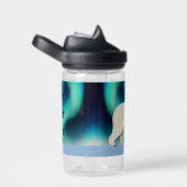 Niedlicher Polarbär und Nordlichter Trinkflasche (rechts)