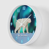 Niedlicher Polarbär und Nordlichter Uhr (Winkel)