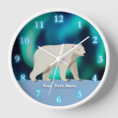Niedlicher Polarbär und Nordlichter Uhr (Vorderseite)