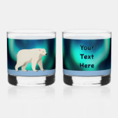 Niedlicher Polarbär und Nordlichter Whiskyglas (Vorderseite)