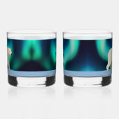 Niedlicher Polarbär und Nordlichter Whiskyglas (Links)
