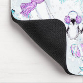 Niedlicher Polarbär und Pinguin Mousepad (Ecke)