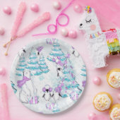 Niedlicher Polarbär und Pinguin Pappteller (Party)