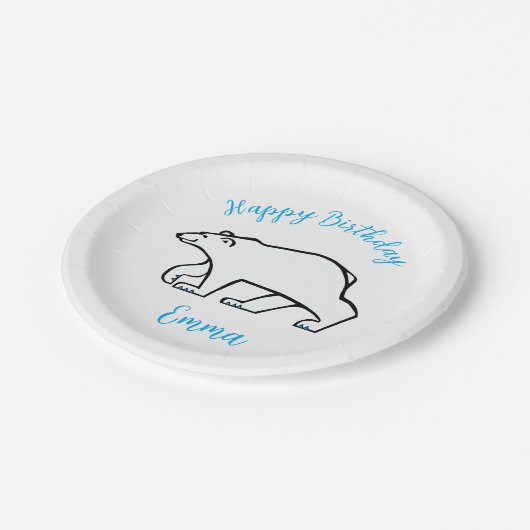 Niedlicher POLARBEAR - Wildtiere - Party Pappteller (Schrägansicht)