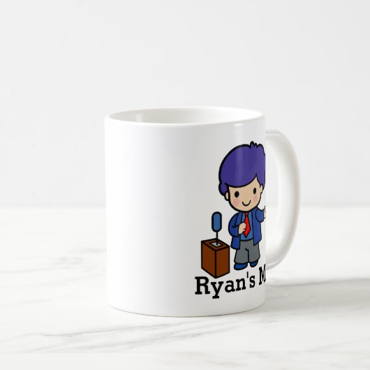 Niedlicher Politiker/Lautsprecher mit blauem Haar  Kaffeetasse (VorderseiteRechts)