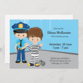 Niedlicher Polizeibeamter Einladung (Vorne/Hinten)