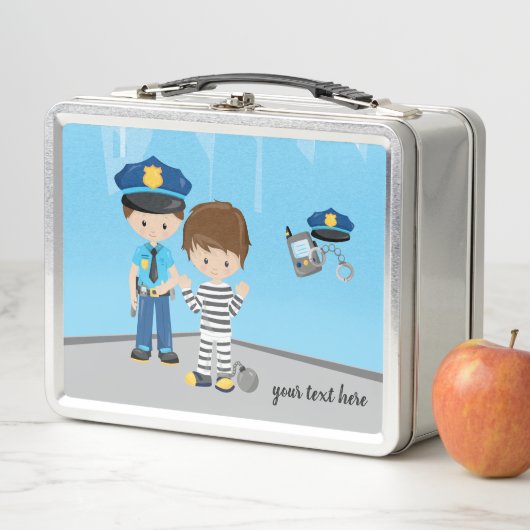 Niedlicher Polizeibeamter Metall Lunch Box (Beispiel)