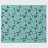 Niedlicher Polizeibeamter und Geburtstagspartei de Geschenkpapier (Flach)