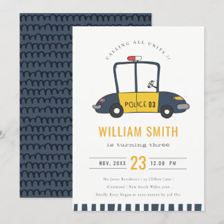 Niedlicher Polizeiwagen der Marine Kinder jeden Ge Dankeskarte