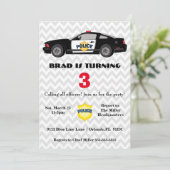 Niedlicher Polizeiwagen Einladung zum Geburtstag (Stehend Vorderseite)