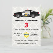 Niedlicher Polizeiwagen Einladung zum Geburtstag (Stehend Vorderseite)