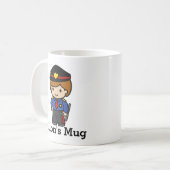 Niedlicher Polizist mit Schlagstock Kaffeetasse (Vorderseite Links)