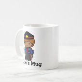Niedlicher Polizist mit Schlagstock Kaffeetasse (Vorderseite Links)