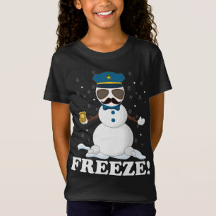 Niedlicher Polizist Snowman Freeze Funny Police We T-Shirt
