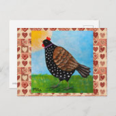 Niedlicher Polka dot Black Chicken Hen Country Far Postkarte (Vorne/Hinten)