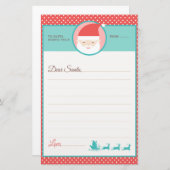 Niedlicher Polka-Dot-Brief an Santa Briefpapier (Vorne/Hinten)