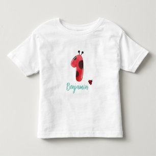 Niedlicher Polka dot Ladybug 1. Geburtstag Party Kleinkind T-shirt