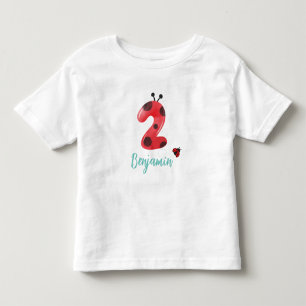 Niedlicher Polka dot Ladybug 2. Geburtstag Party Kleinkind T-shirt