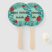 Niedlicher Polka dot Ladybug Jungle Verlasse Gebur Fächer (Vorne und Hinten)