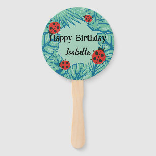 Niedlicher Polka dot Ladybug Jungle Verlasse Gebur Fächer
