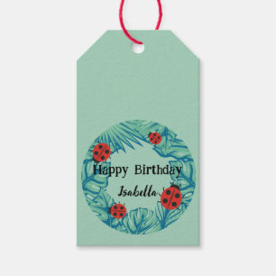 Niedlicher Polka dot Ladybug Jungle Verließ Geburt Geschenkanhänger