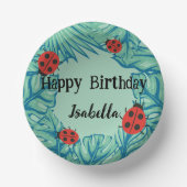 Niedlicher Polka dot Ladybug Jungle Verließ Geburt Pappteller (Vorderseite)