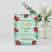 Niedlicher Polka dot Ladybug Jungle Verließ Geburt Postkarte (Stehend Vorderseite)