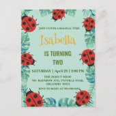 Niedlicher Polka dot Ladybug Jungle Verließ Geburt Postkarte (Vorderseite)