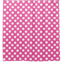Niedlicher Polka Dot Nahtloses Muster im rosa Hint Duschvorhang