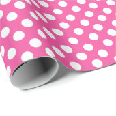 Niedlicher Polka Dot Nahtloses Muster im rosa Hint Geschenkpapier (Rolleneckpunkt)