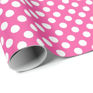 Niedlicher Polka Dot Nahtloses Muster im rosa Hint Geschenkpapier